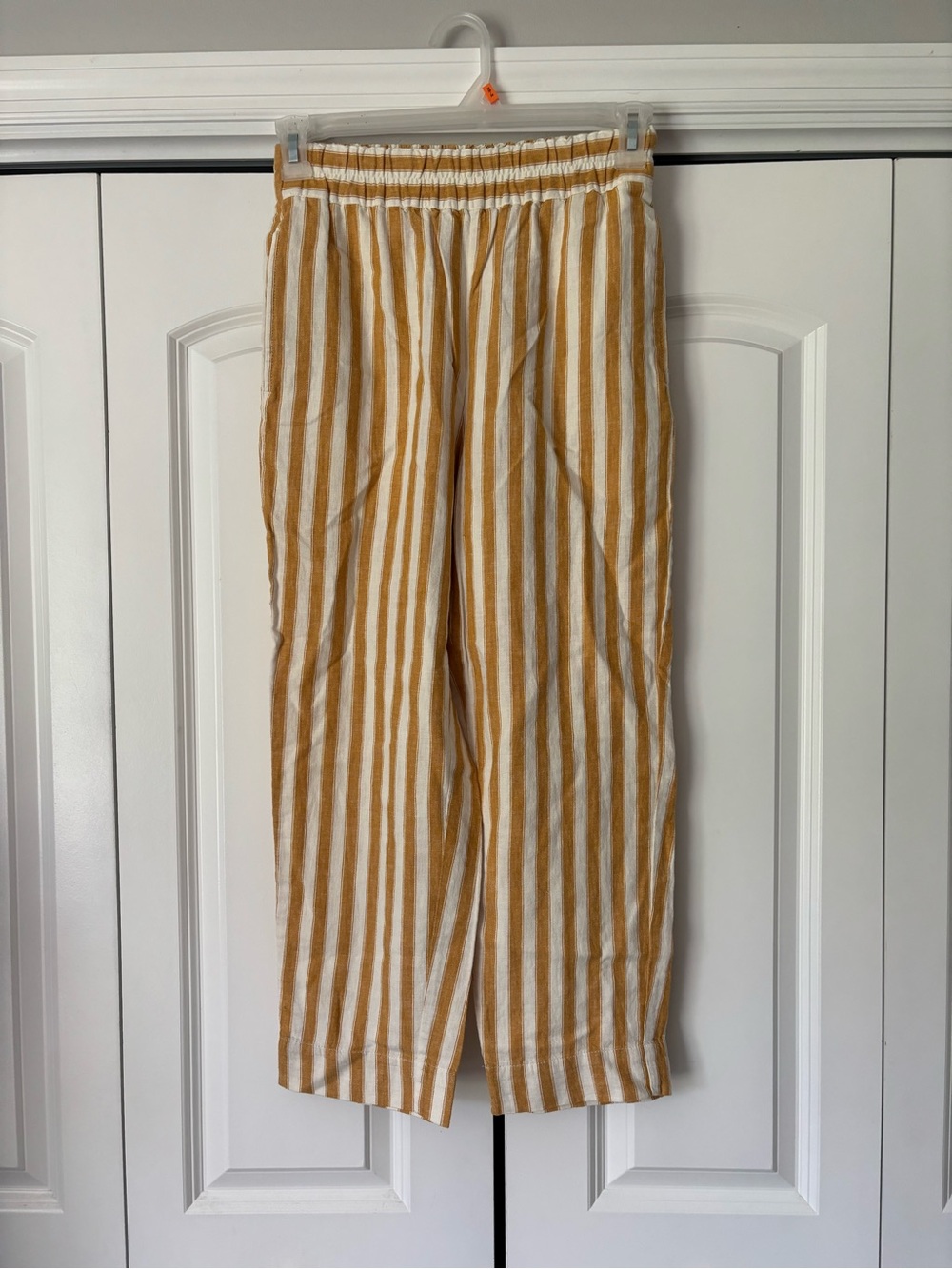 Madewell Mustard Striped Pull-On Pants